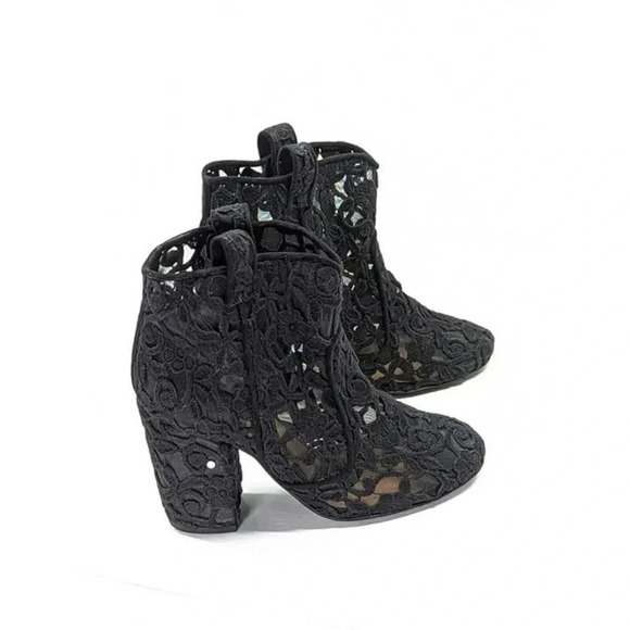 Laurence Dacade Women's Black Pete Mesh Crochet Ankle Boots Size 36 (MSRP $760) - Picture 6 of 12